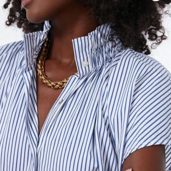 TUCKERNUCK POMANDER PLACE Blue Stripe Rae Blouse - Picture 1 of 12